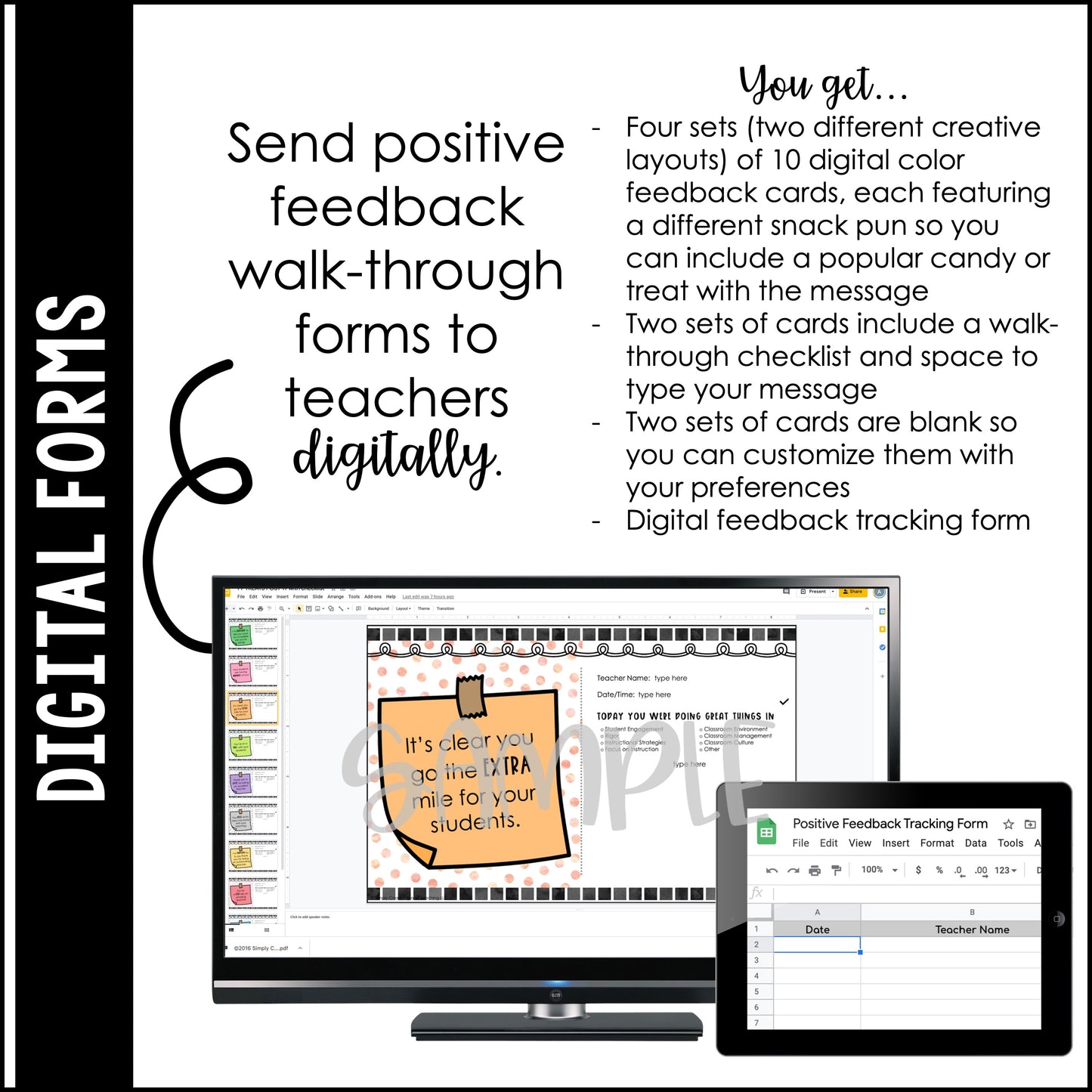 Positive Feedback Walk-Through Forms Treats | Instructional Coaching