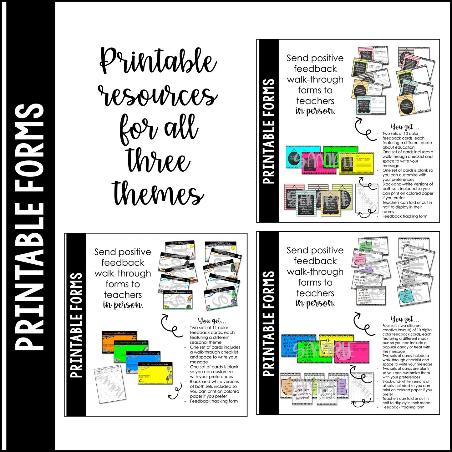 Positive Feedback Walk-Through Forms Bundle | Instructional Coaching