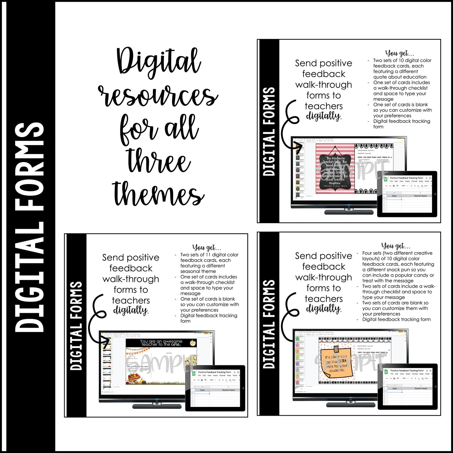 Positive Feedback Walk-Through Forms Bundle | Instructional Coaching