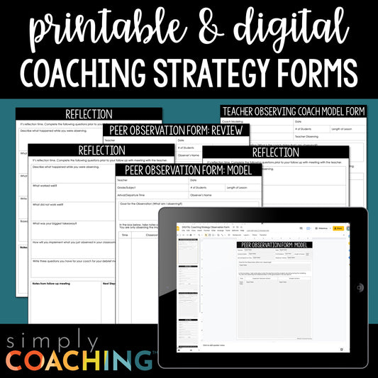 Instructional Coaching Coaching Strategy Observation Forms