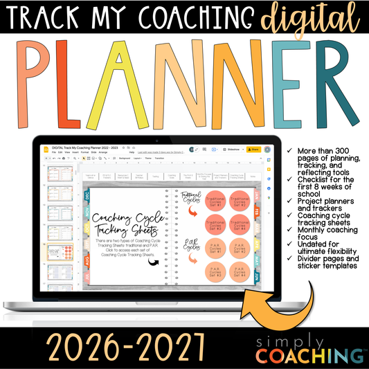 Instructional Coaching Planner 2026-2027 | Digital