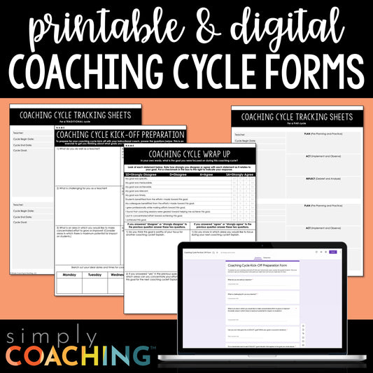 Coaching Cycle Prep & Wrap-Up Forms | Instructional Coaching