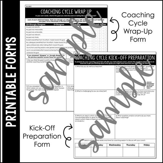 Coaching Cycle Prep & Wrap-Up Forms | Instructional Coaching