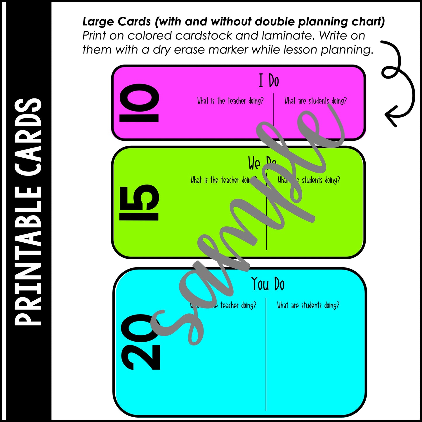 Time Blocking Cards for Lesson Planning | Instructional Coaching